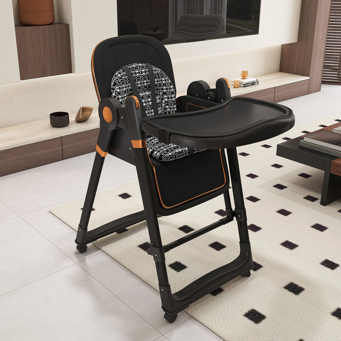 Convertible Baby High Chair To Rocker With 5 Point Harness