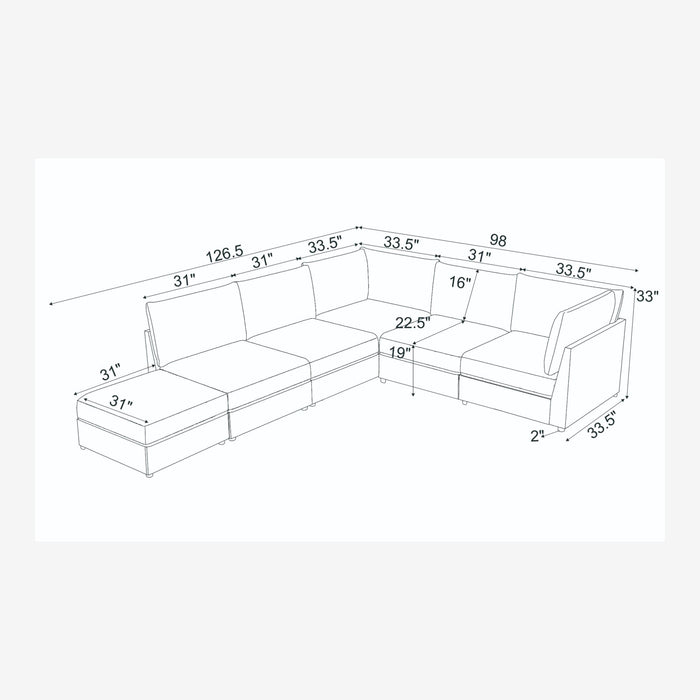 Modern Reversible Modular Sectional