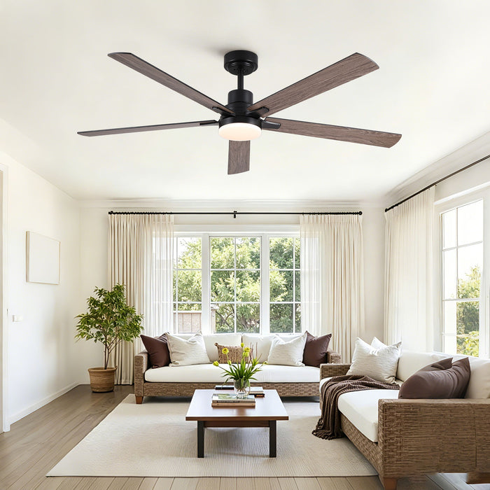 Ceiling Fan With Lights And Remot With Quiet DC Motor, 6 Speeds, Reversible Blades - Black