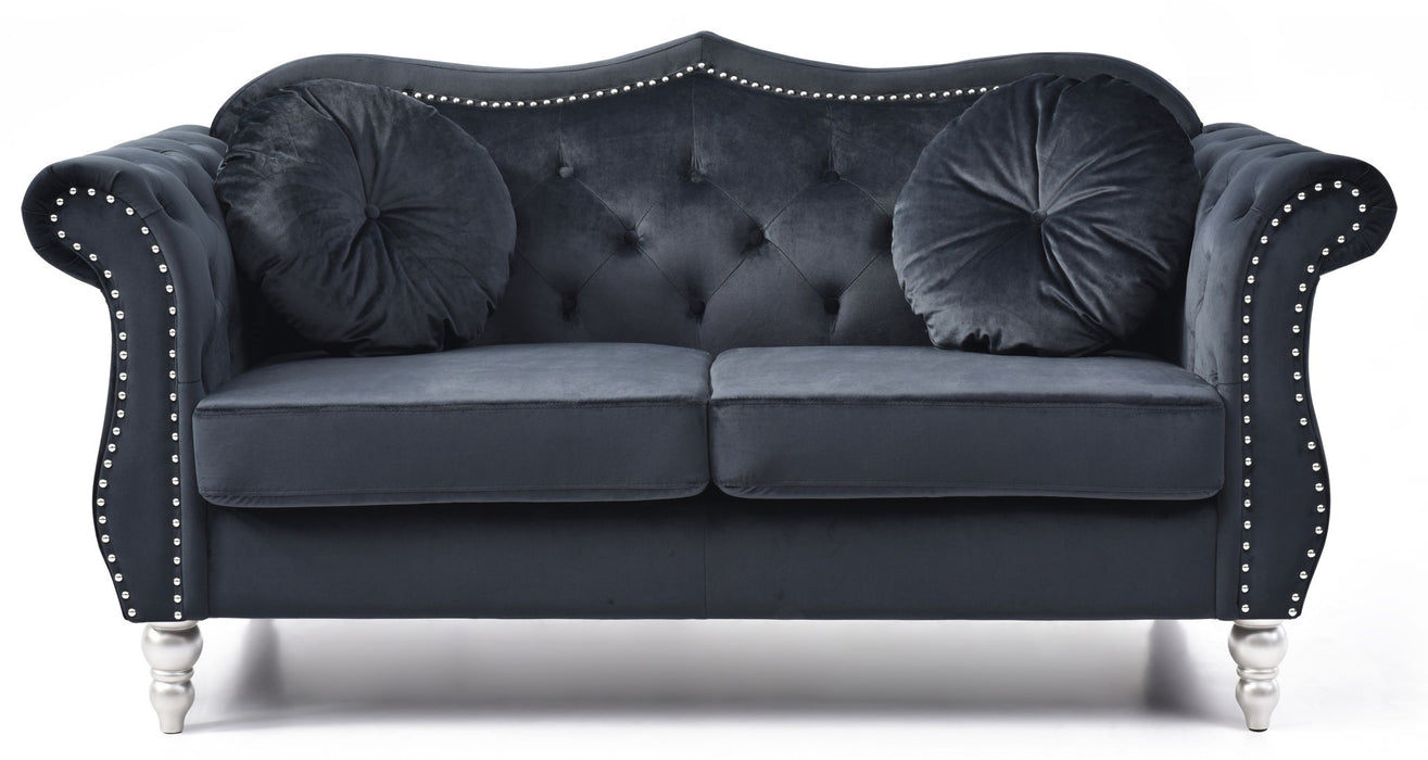 Stylish Flared Arm Loveseat