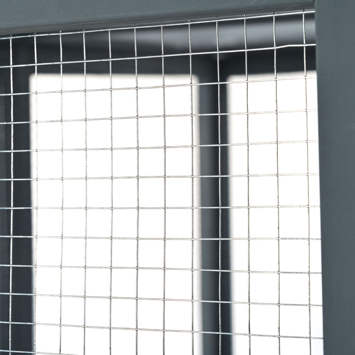 Outdoor Cat House With Shelves And Weather Protection, Removable Wood Boxes - Gray