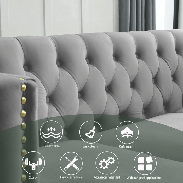 Modern Sofa With Button Tufting, Upholstered Couch For Living Room