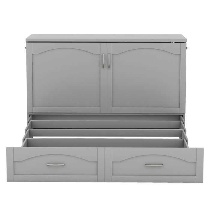 Murphy Wall Bed With Drawer And A Set Of Sockets & USB Ports, Pulley Structure Design