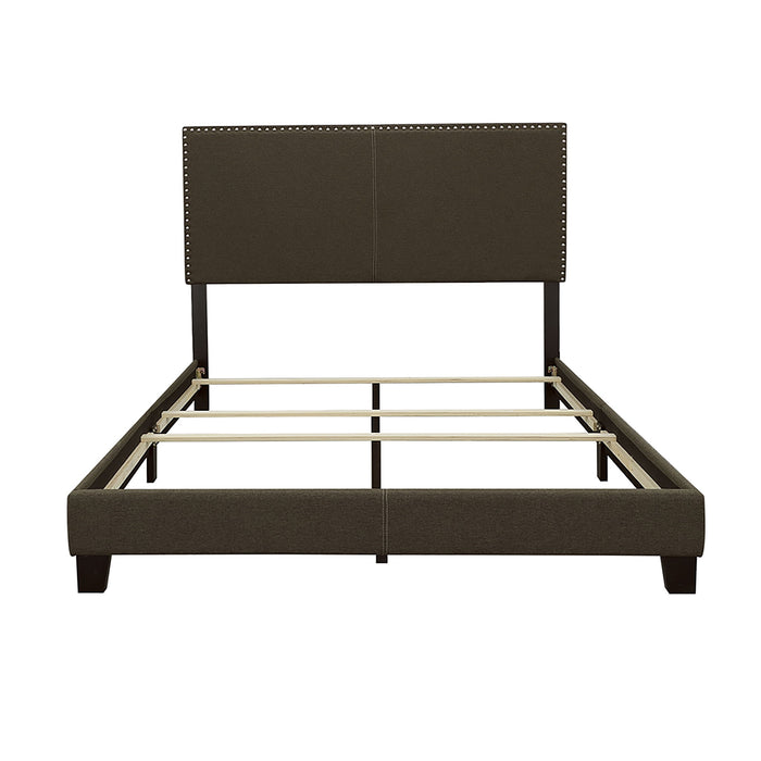 Queen Bed With Nailhead Trim - Charcoal