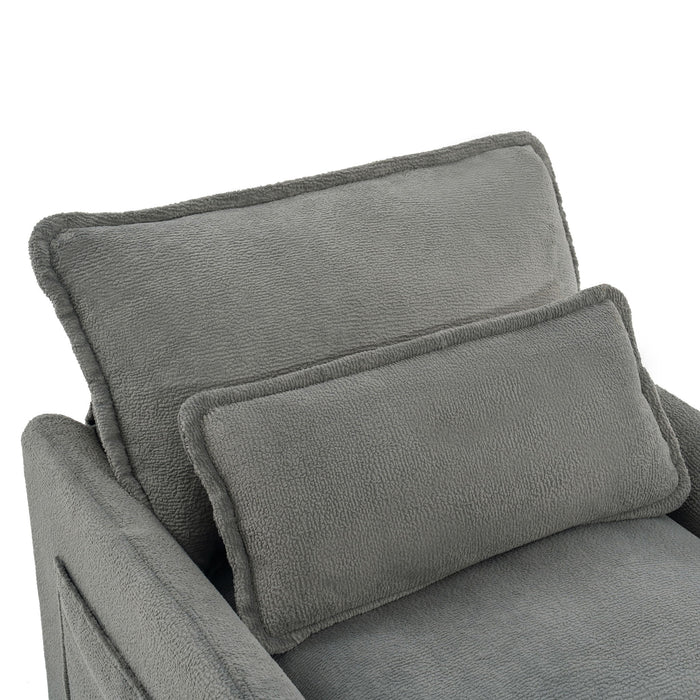 Modern Loveseat Sofa, Upholstered Couch With Side Storage Pockets