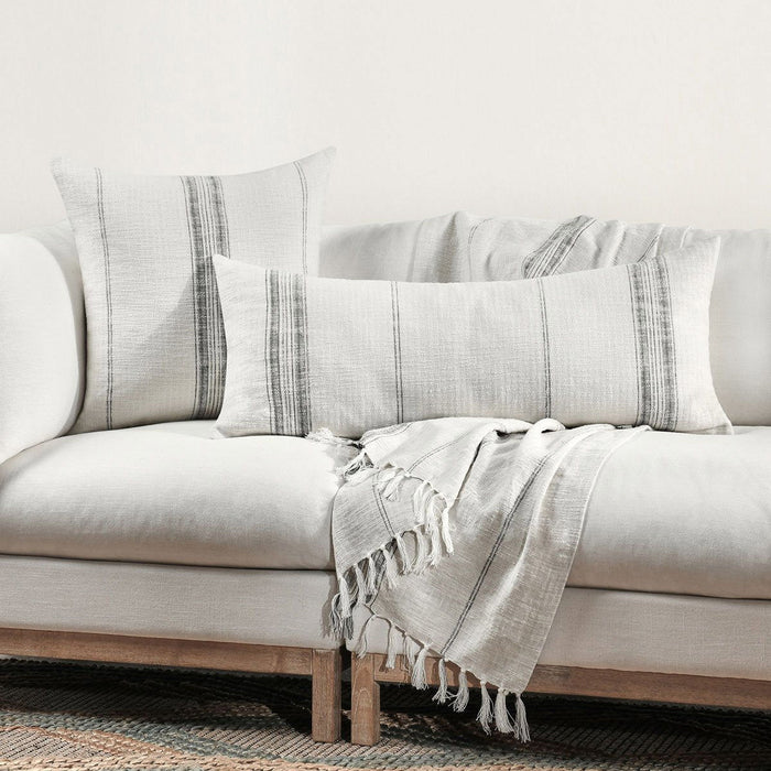 Ria - 36" x 16" Pillow - Natural / Black