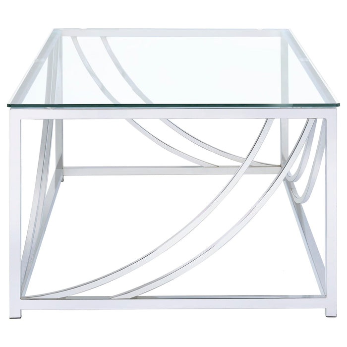Kempton - 2 Piece Coffee And End Table Set - Chrome