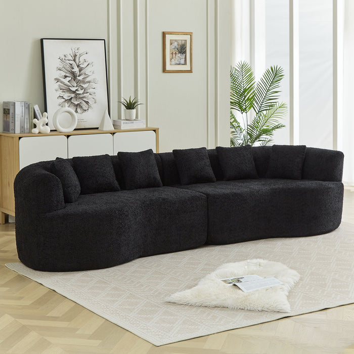Curved Sectional Sofa With 6 Pillows