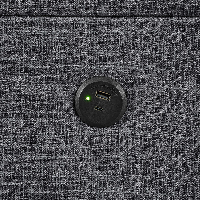 Camden - Power Sectional Sofa With Storage Ottoman And Built In Charging Ports - Gray