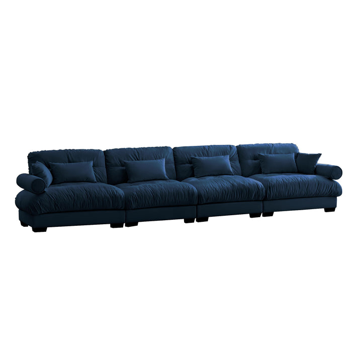 Super Comfort Oversized Modular Velvet Sectional Sofa, Deep Seat Convertible L Shaped Couch