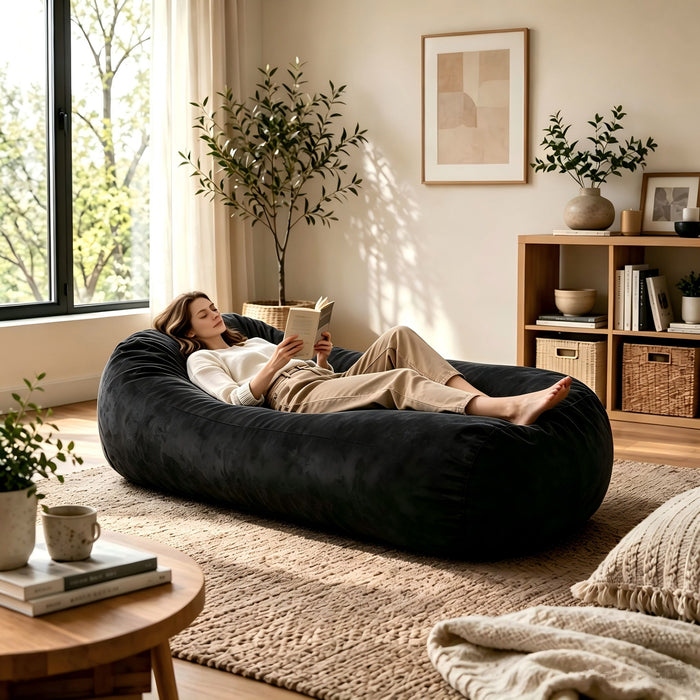 Lara - Cylindrical Bean Bag - Black