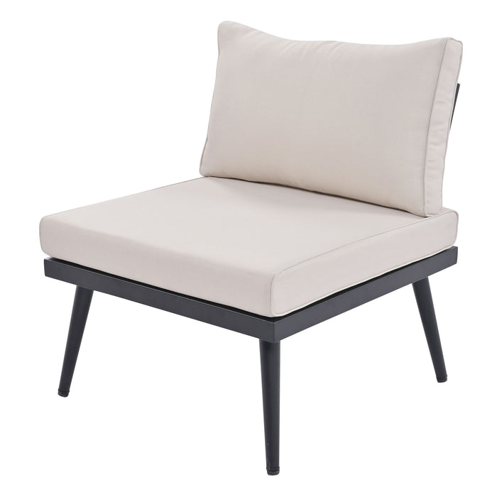 Modern Outdoor Sectional Sofa Set With Nesting Coffee Tables