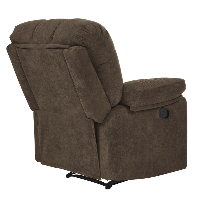 Devonaire - Manual Recliner With Padded Arms - Dark Brown