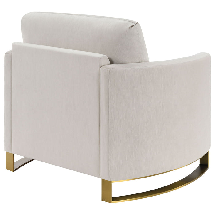 Rufo - Upholstered Curved Track Arm Chair - Beige