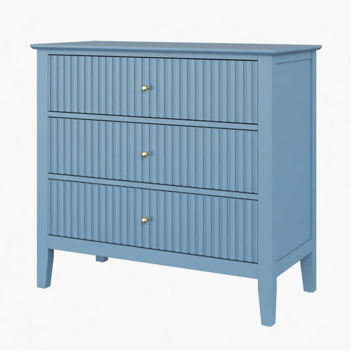 Fluted 3 Drawer Nightstand With Soft Close Slides