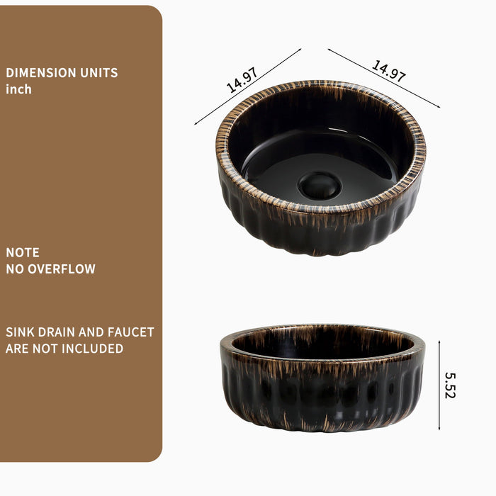 Vessel Sink, Above Counter Small Bowl - Black