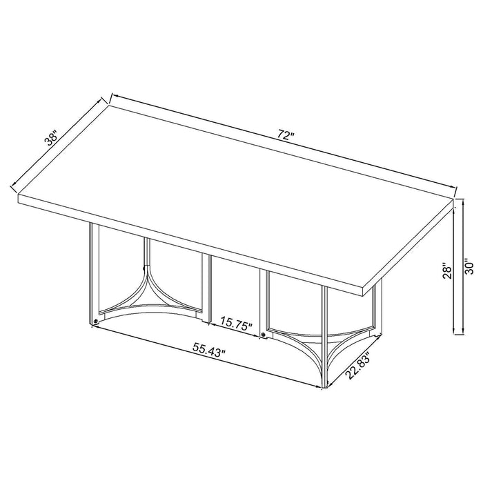 Savona - Rectangular Dining Table - Gray