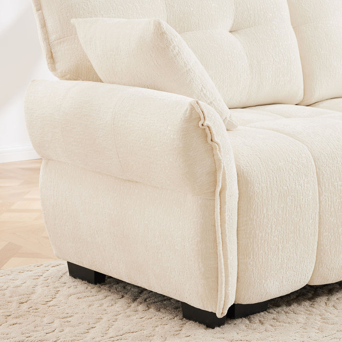 Sofa Set With Ottoman And Pillows, Textured, High Resilience Cushions