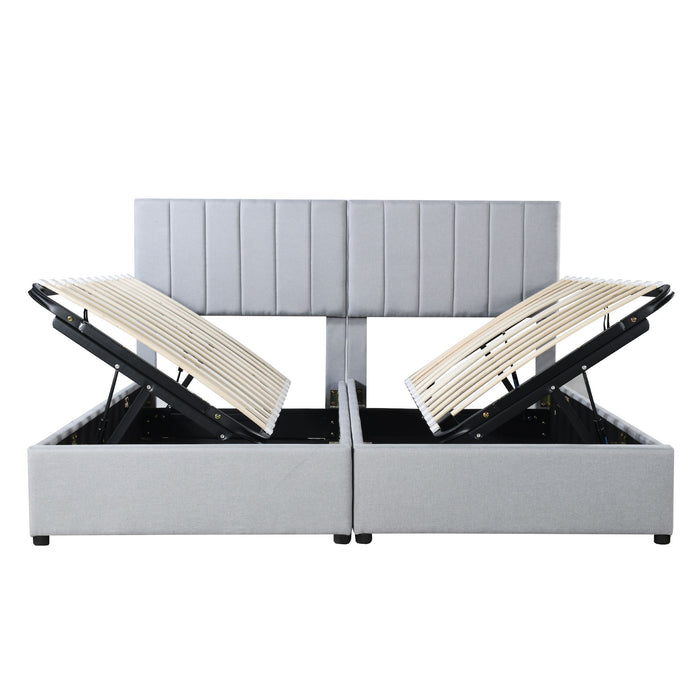 Upholstered Platform Bed With A Hydraulic Storage System