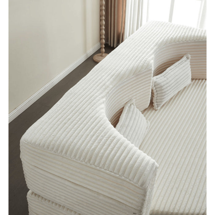 Floor Convertible Sleeper Sofa Bed With 2 Pillows