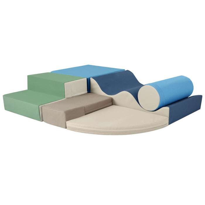 Soft Climb And Crawl Foam Playset 6 In 1, Soft Play Equipment Climb And Crawl Playground For Kids, Kids Crawling And Climbing Indoor Active Play Structure - Colorful