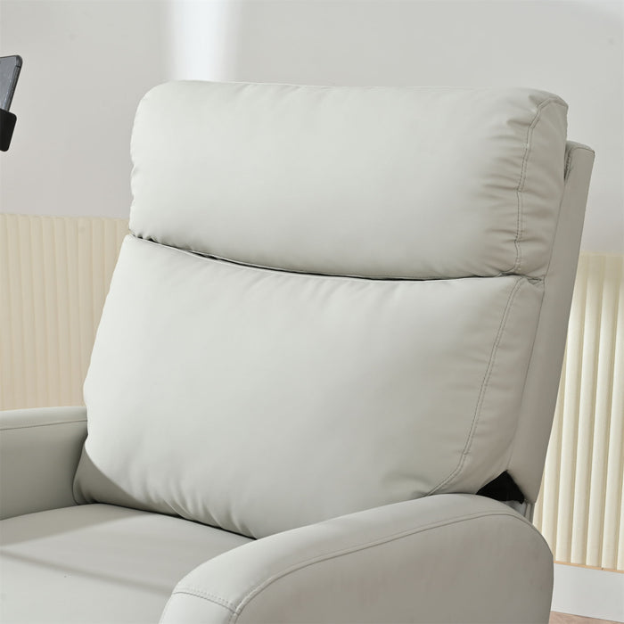 Rocking Recliner Chair, 360 Degree Swivel Nursery Rocking Chair, Glider Chair, Modern Small Rocking Swivel Recliner Chair For Bedroom, Living Room Chair Home Theater Seat, Phone Holder - Light Gray