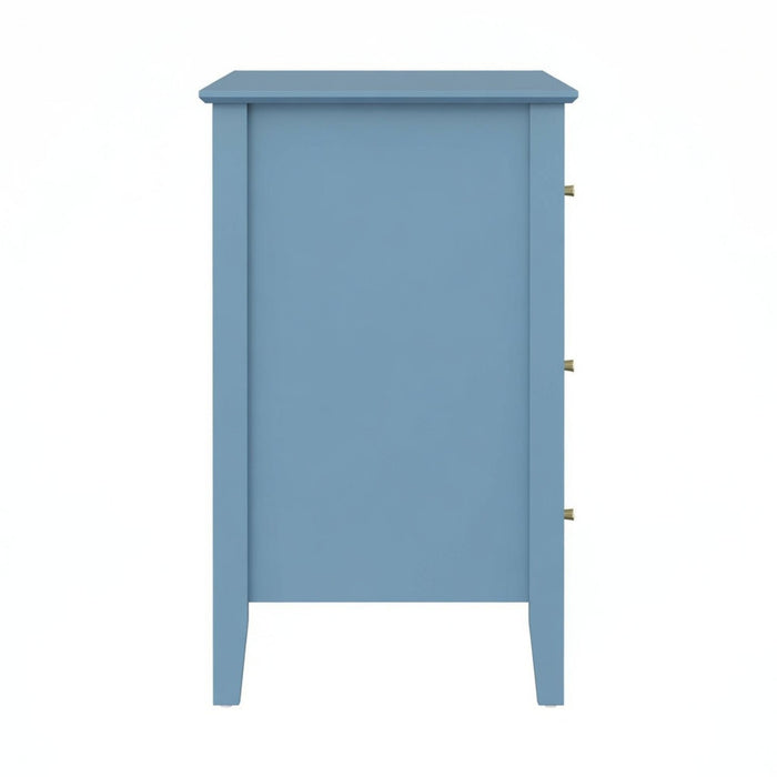 Fluted 3 Drawer Nightstand With Soft Close Slides