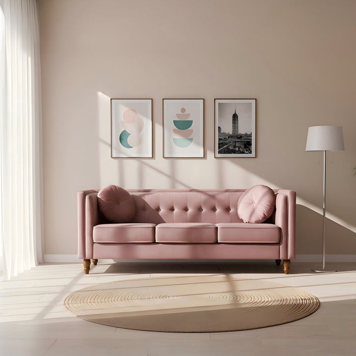 Chesterfield Sofa With Square Arms For Living Room