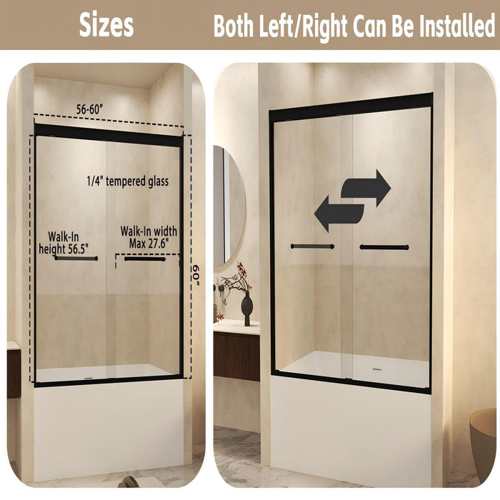 Double Sliding Shower Door With Explosion Proof Film