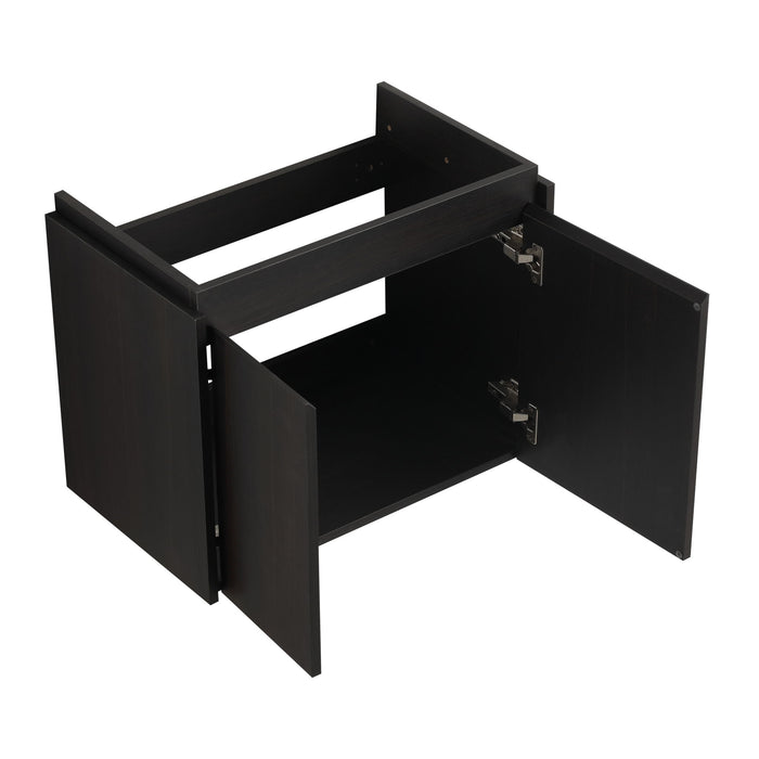 Modern Bathroom Vanity With Ceramic Basin, Wall Mounted Floating Sink Combo, Storage Cabinet