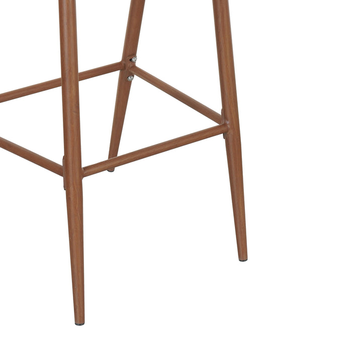 Outdoor 26" Counter Height Metal Frame Counter Stools With Scallop Shaped Backrest & Water Resistant Cushions