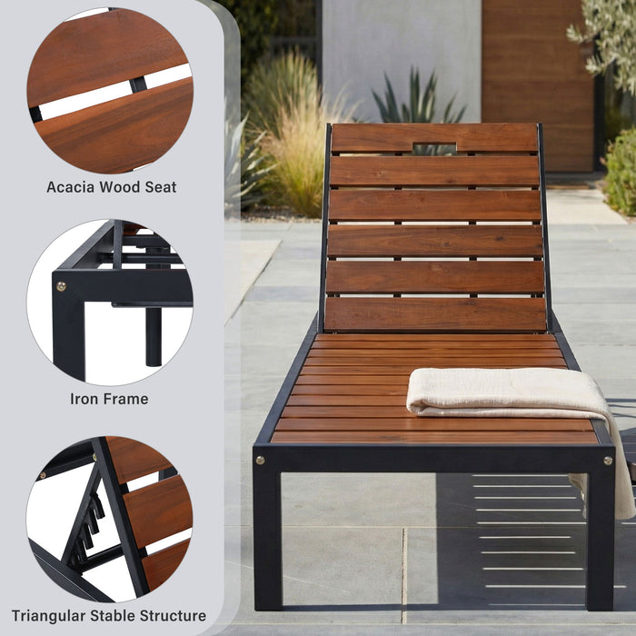 Outdoor Chaise With Adjustable Backrest