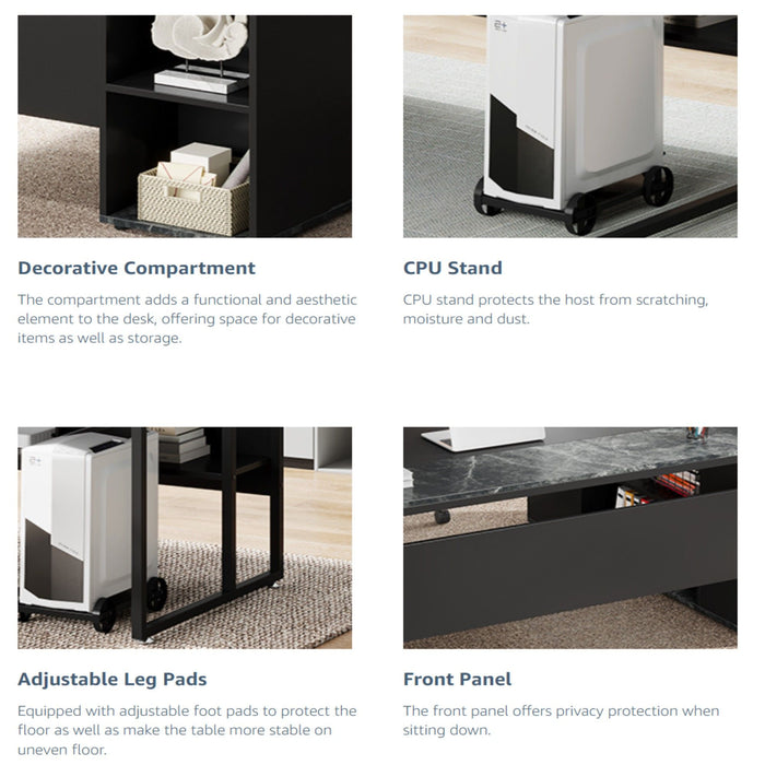 L-Shaped Executive Desk With Cabinet Storage