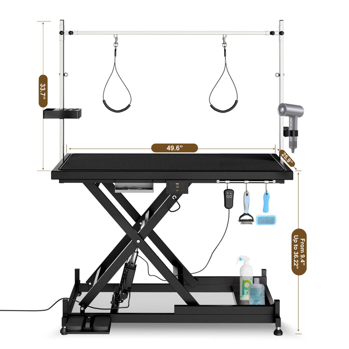 Super Deluxe Electric Pet Grooming Table, Height Adjustable