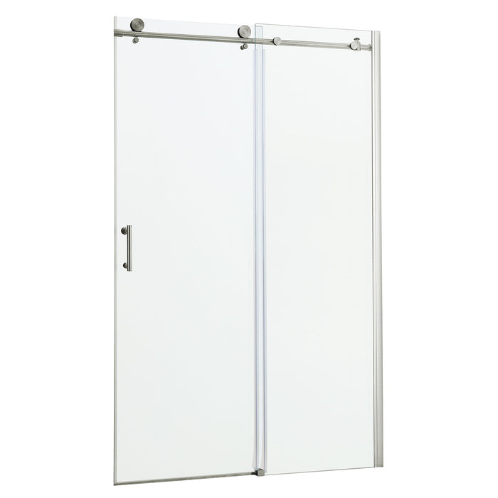 Single Sliding Bypass Shower Door Enclosure With Tempered Glass