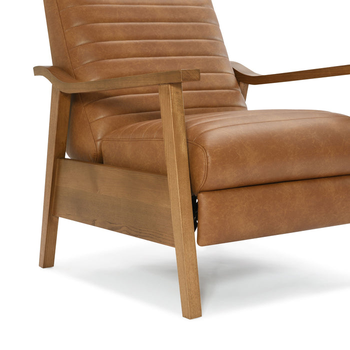 Asher - Modern Push Back Recliner With Wood Arms