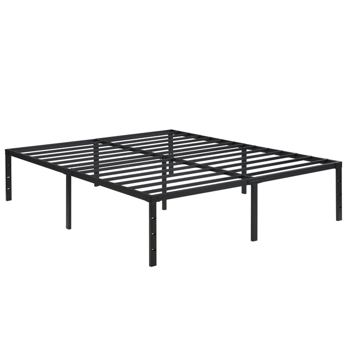 Heavy Duty Queen Size Bed Frame With Quiet Support - Black
