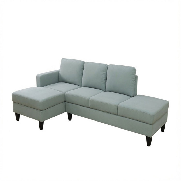 L - Shaped Sectional Sofa With Left Chaise & Ottoman - Pale Green