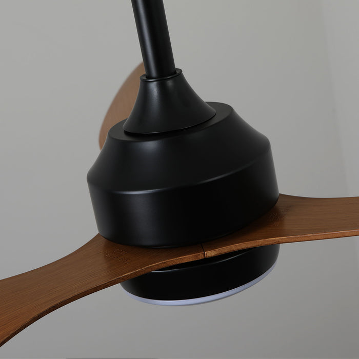 Ceiling Fan With Lights Quiet DC Motor 3 Blade Ceiling Fans 6 Speed Levels, Reversible Ceiling Fan - Matte Black / Wood