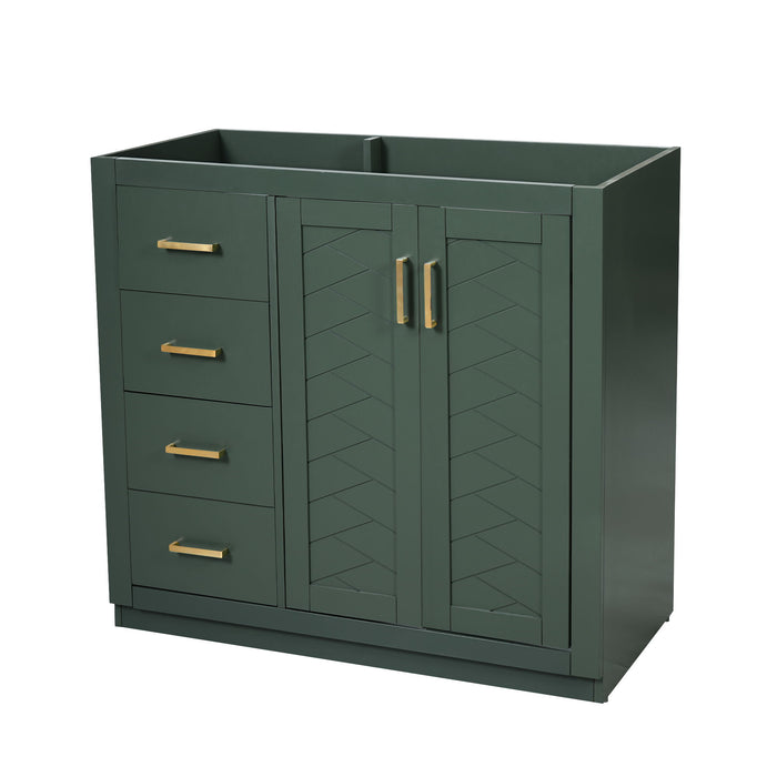 Retro Style Bathroom Vanity, 3 Drawers & Soft Closing Doors