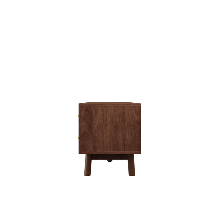 70" TV Stand With Doors For TVs Up To 80", Media Console With 4 Drawers & Cable Holes - Dark Brown