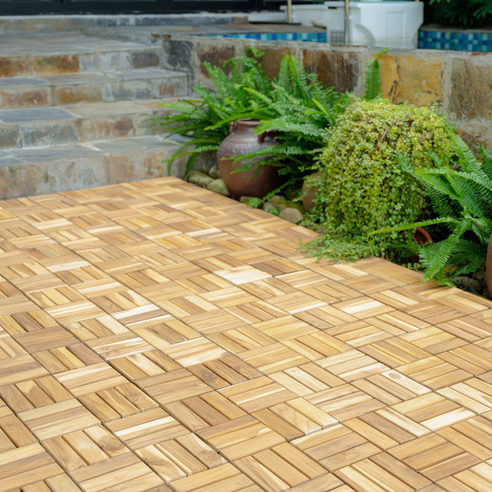 12" X 12" Interlocking Deck Tiles Checker Pattern