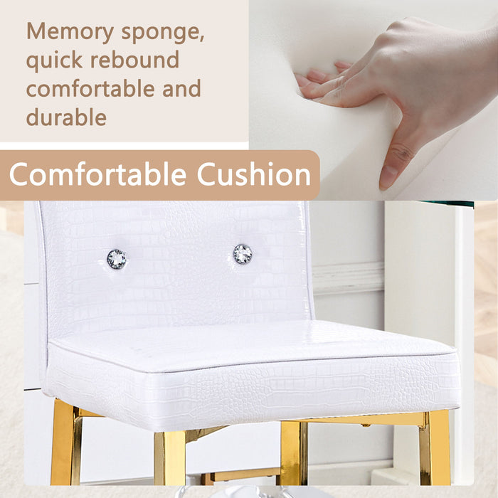 Bar Chairs With Crystal Clasp Design (Set of 2)