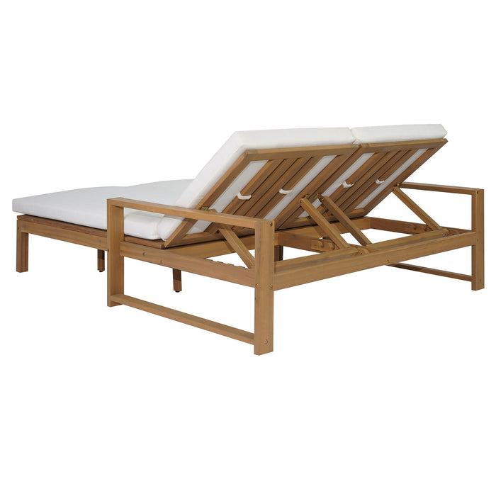 Outdoor Double Lounge Chair With 5 Position Adjustable Backrest