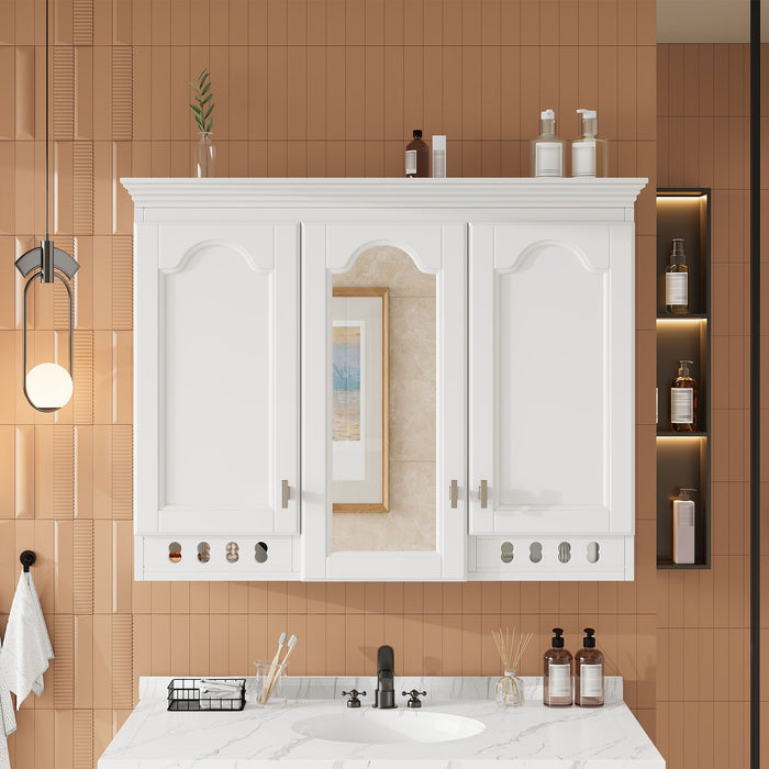 Wall Mount Mirror Cabinet With Adjustable Shelves, Soft Closing Hinges