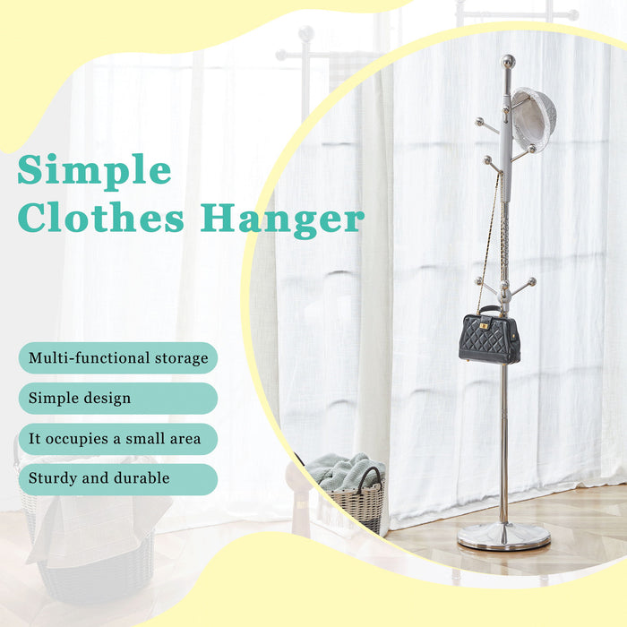 Modern Stainless Steel Spray Painted Hanger With Solid Wood Reinforcement