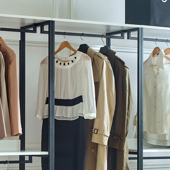 Fiona - Freestanding Walk In Closet System With Metal Frame Melamine - White