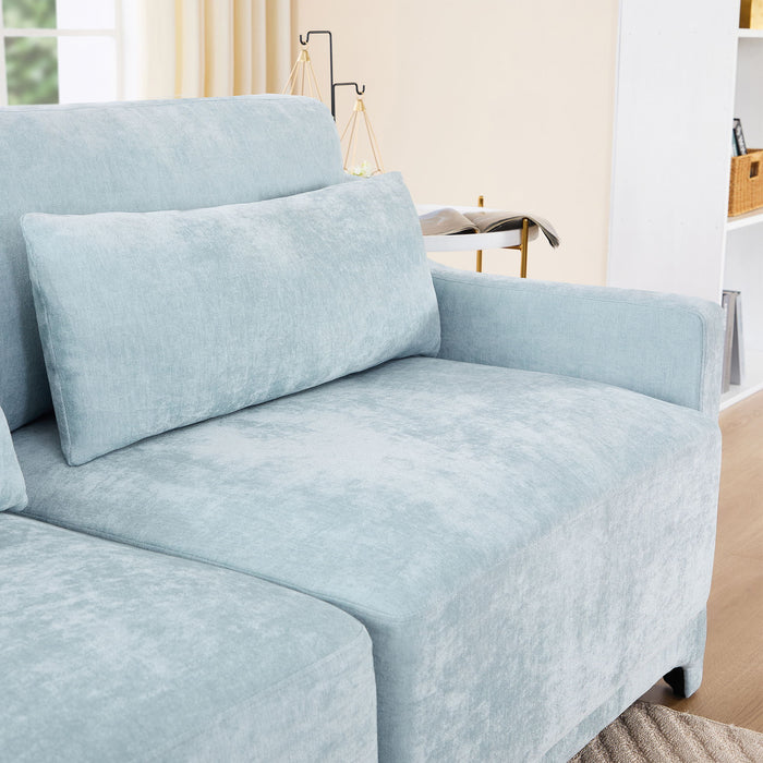 Elegant Sofa With Ergonomic Design And Lumbar Pillows