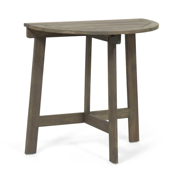 Outdoor Half Round Folding Acacia Wood Bistro Table