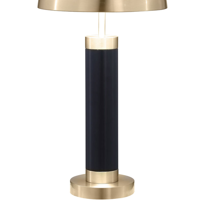Leoch - Dome Shade Pillar Table Lamp Set With Dome - Black